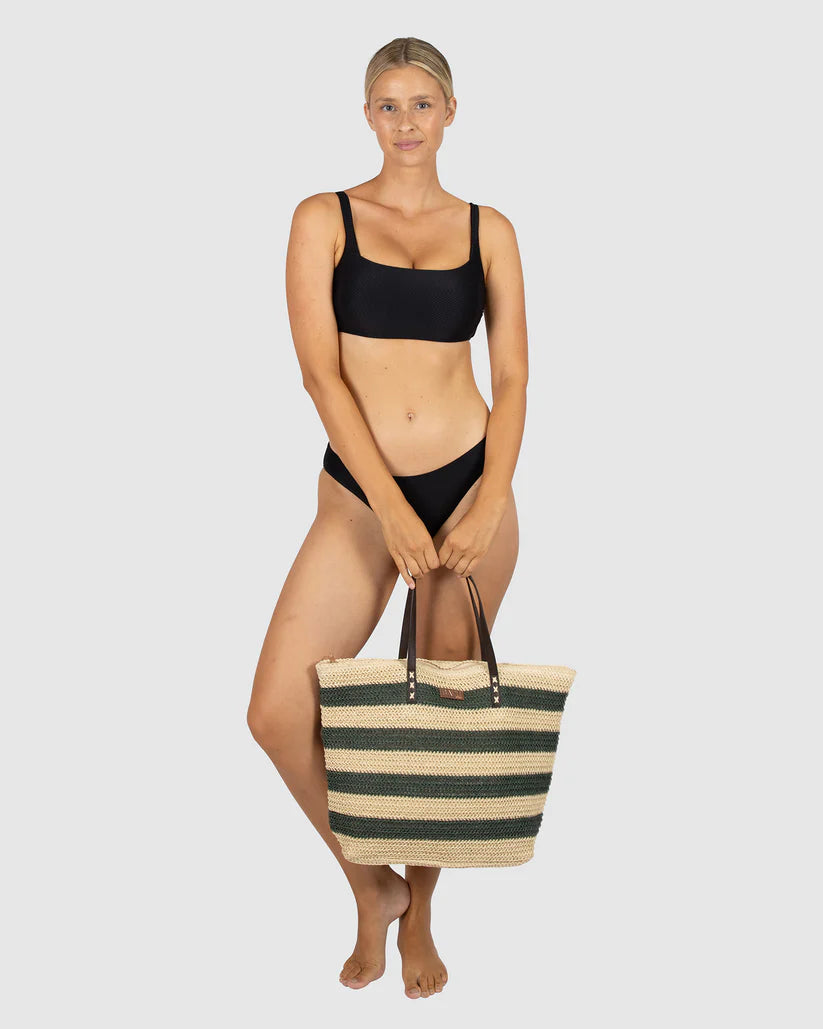 BAKU Striped Bag - Olive Beige