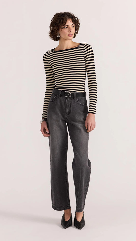 STAPLE THE LABEL Sutton Crop Jeans - Dark Grey