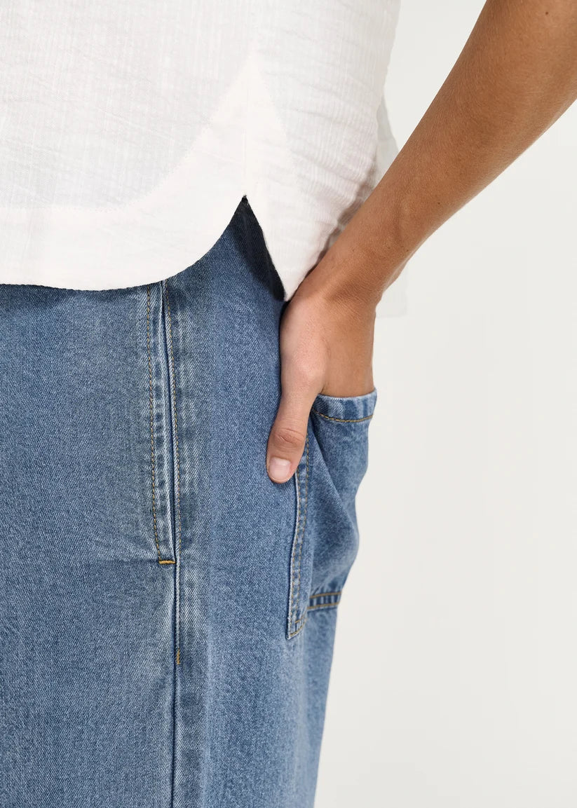 STAPLE THE LABEL Talia Chambray Denim Relaxed Pant