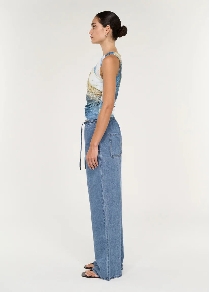 STAPLE THE LABEL Talia Chambray Denim Relaxed Pant