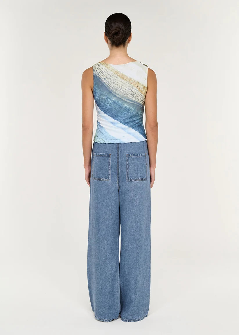 STAPLE THE LABEL Talia Chambray Denim Relaxed Pant