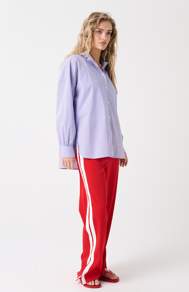 CARTEL & WILLOW Darby Shirt - Cornflour Multi Stripe