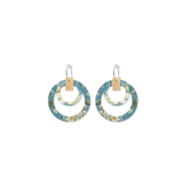 Van Gogh Almond Blossom Double Halo hoop earrings