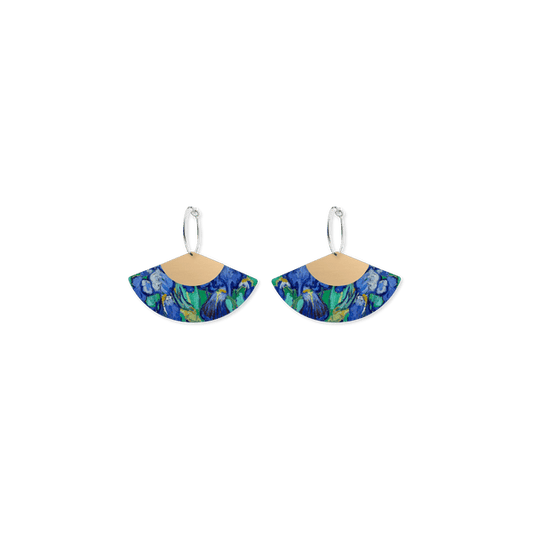 Van Gogh Irises layered fan hoop earrings