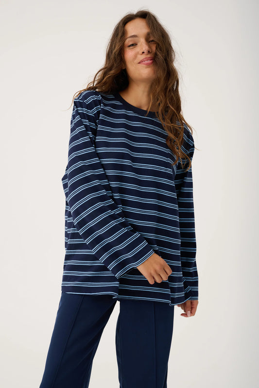 CARTEL & WILLOW Hayley Long Sleeve - Navy Stripe