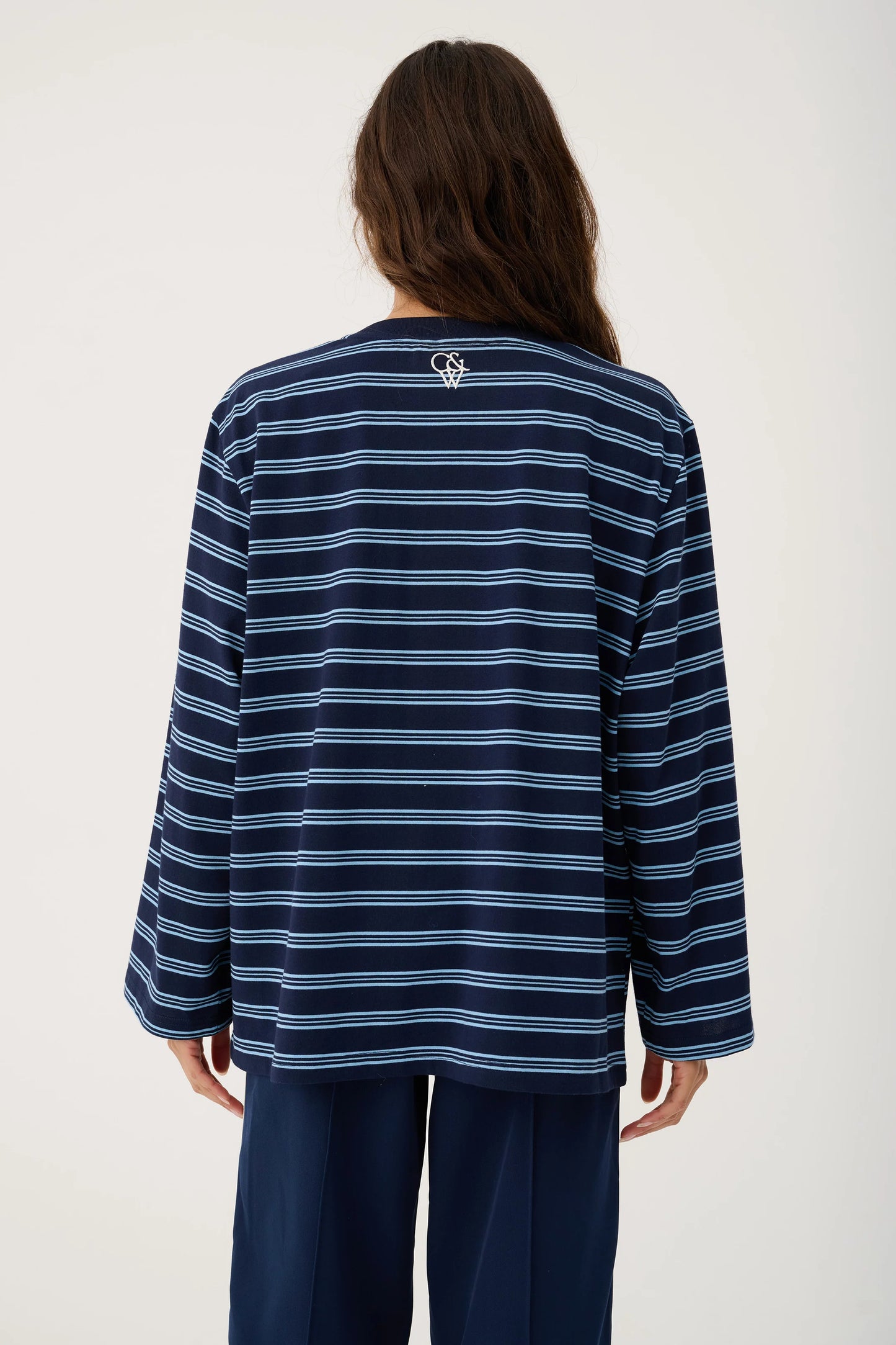 CARTEL & WILLOW Hayley Long Sleeve - Navy Stripe