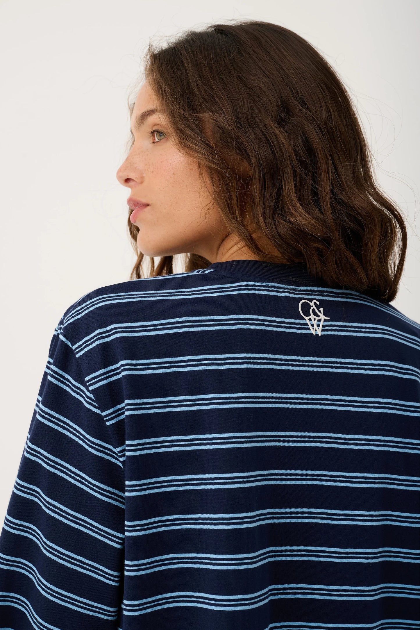 CARTEL & WILLOW Hayley Long Sleeve - Navy Stripe