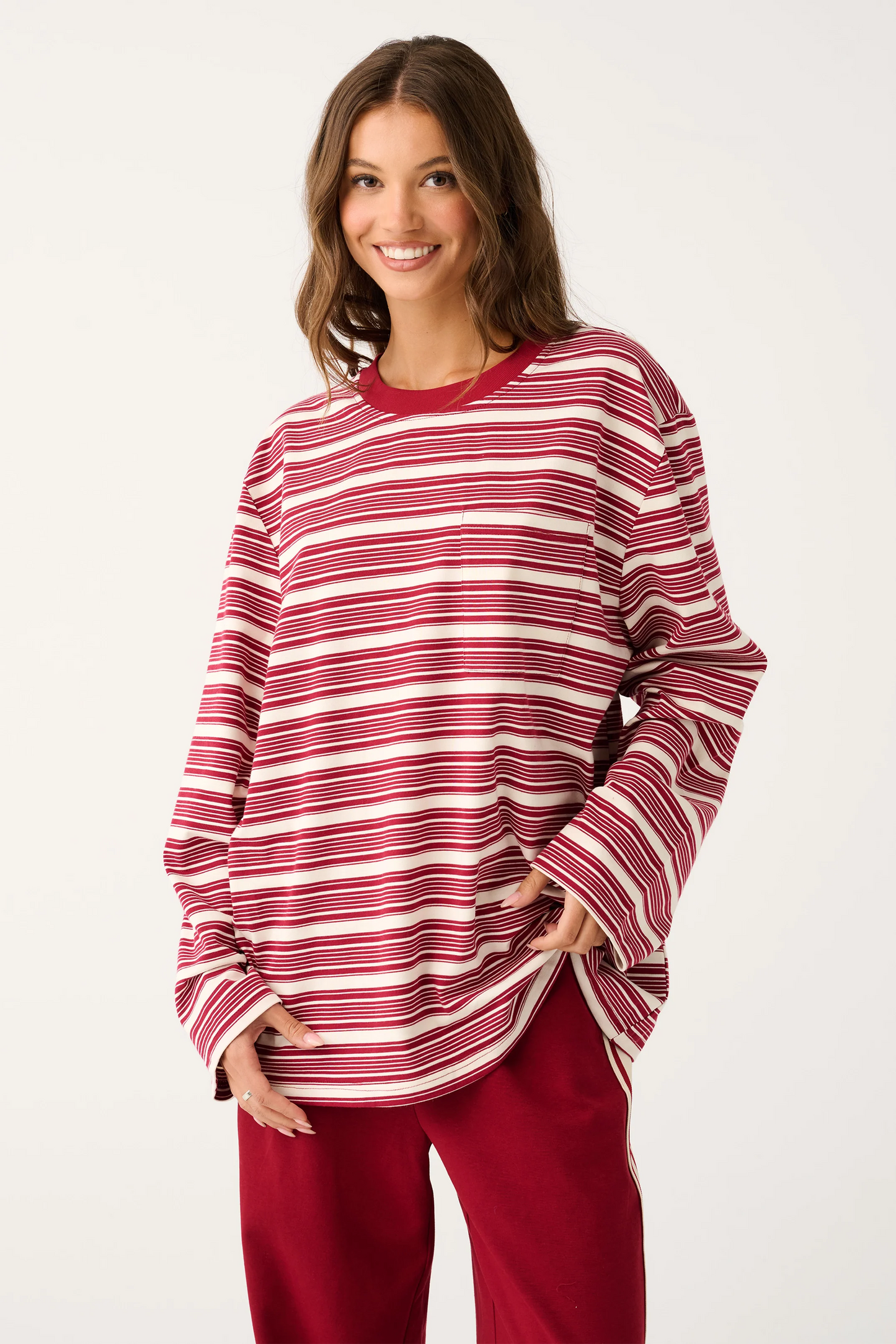 CARTEL & WILLOW Harley L/S - Mulberry Stripe