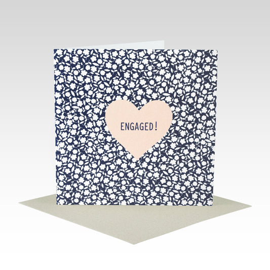 ENGAGED PINK HEART CARD